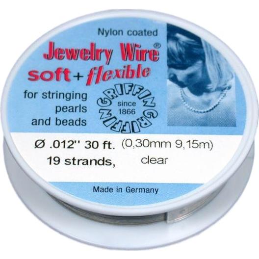Griffin Jewelry Beading Wire Soft Flexible .012&#x22; 30ft
