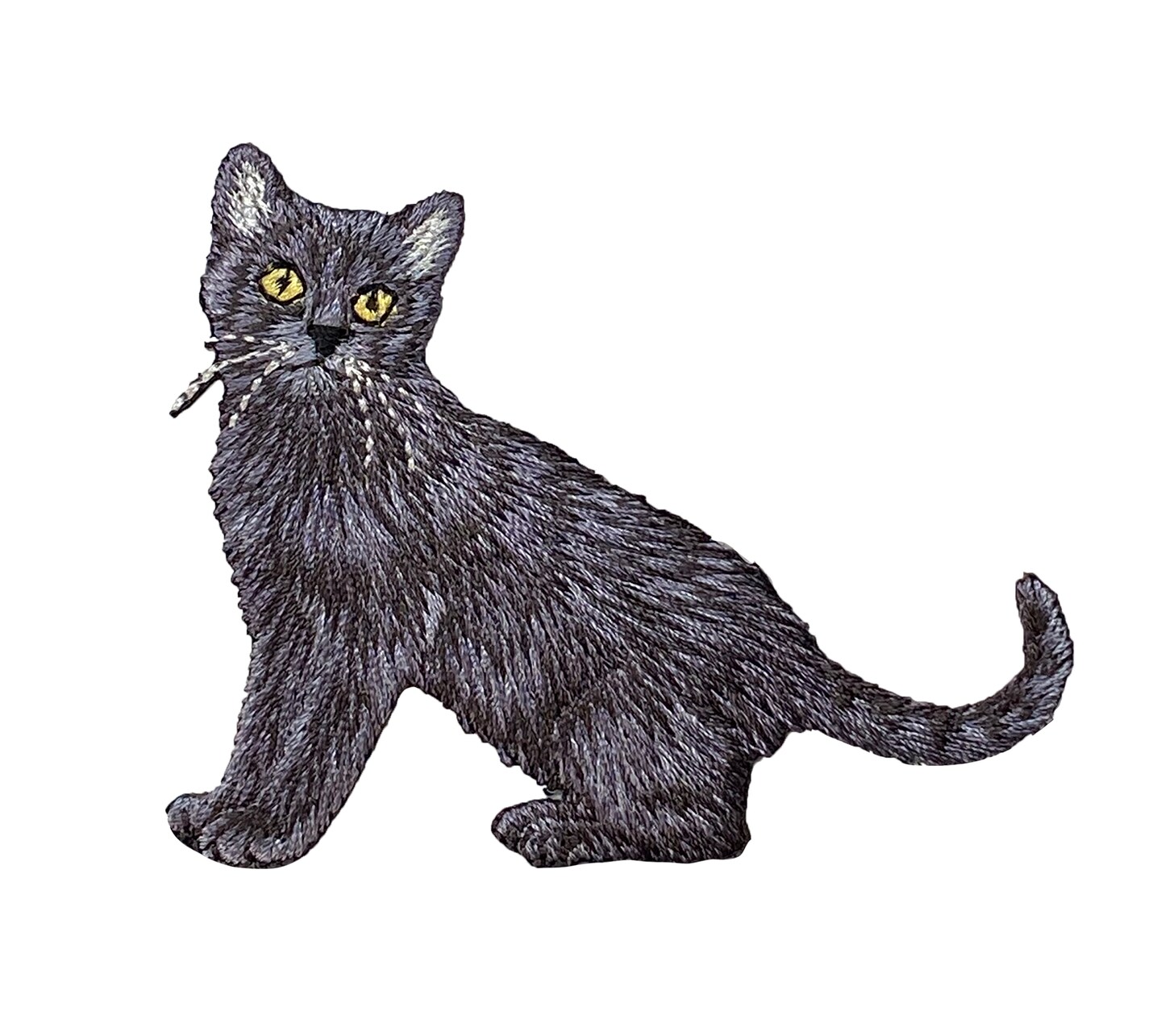 Black Cat, Kitten, Realistic Pets, Embroidered, Iron on Patch