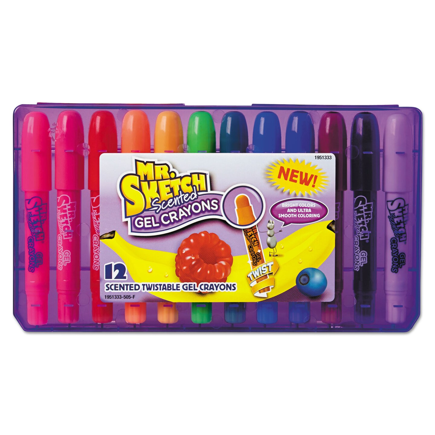 Mr Sketch Scented Gel Crayons, Assorted, 12/Pack