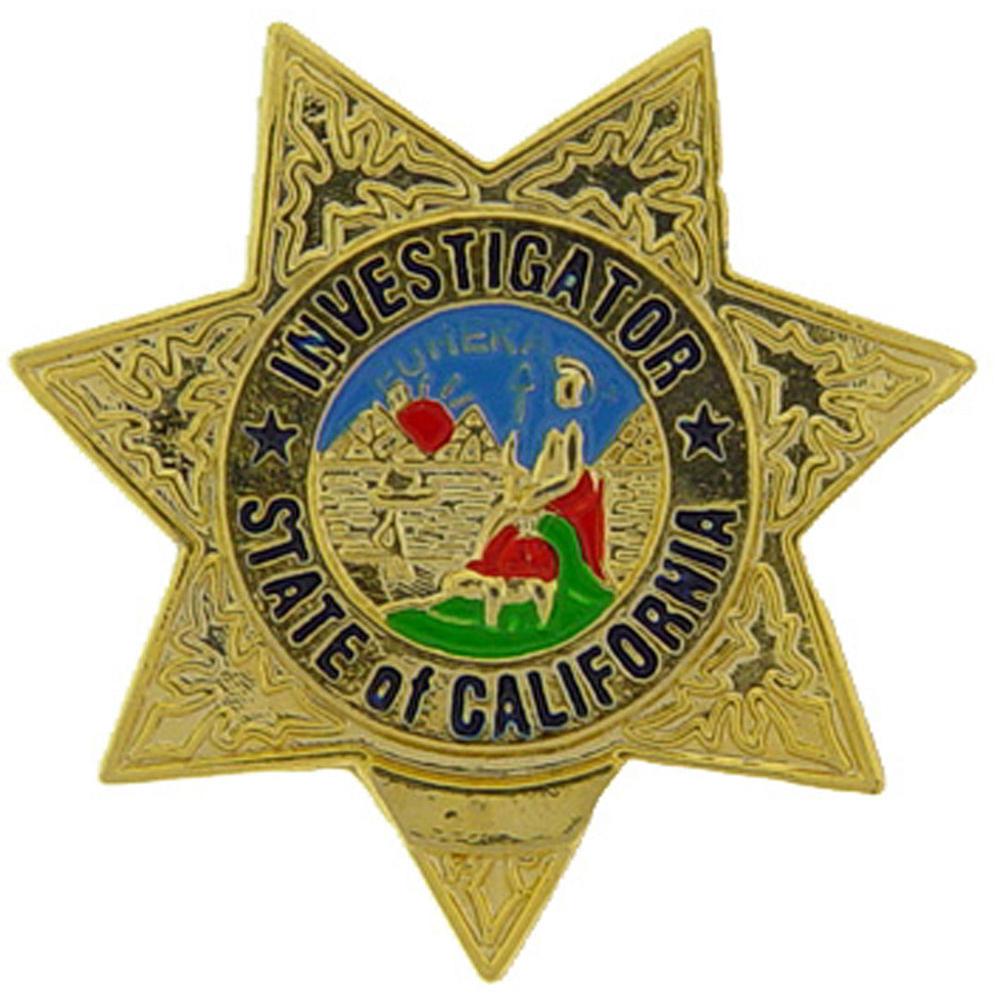 California State Investigator Badge Pin 1&#x22;