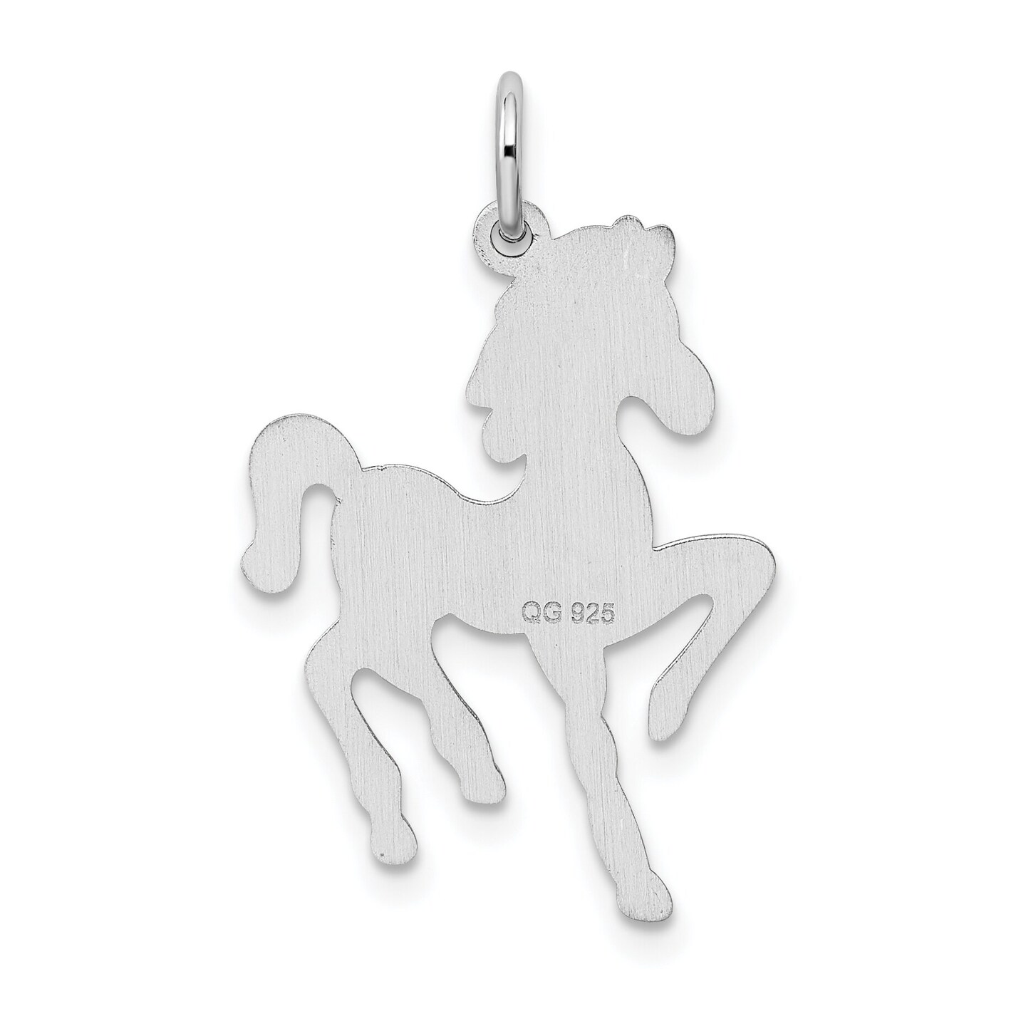 Sterling Silver Horse Charm Pendant Animal Jewelry 26mm x 19mm