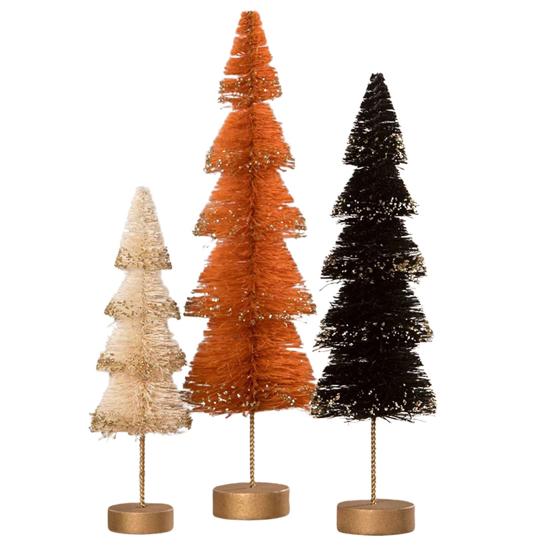 Halloween Layered Bottle Brush Trees - Set of 3