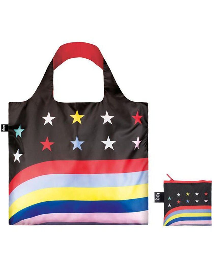 LOQI Travel Reusable Shopping Bag, One Size, Stars &#x26; Stripes