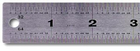 STAINLESS STEEL NONSLIP RULER 24 INCH 32/64