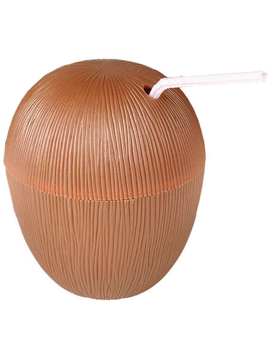 16oz Plastic Coconut Cup Brown 