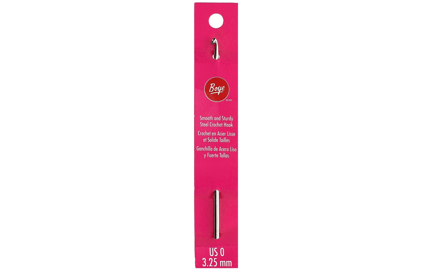 Boye Crochet Hook 5&#x22; Steel Size 0