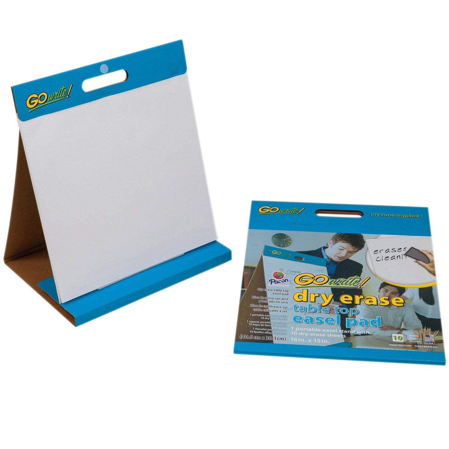Dry Erase Table Top Easel Pad, Non-Adhesive, White, 16&#x22; x 15&#x22;, 10 Sheets