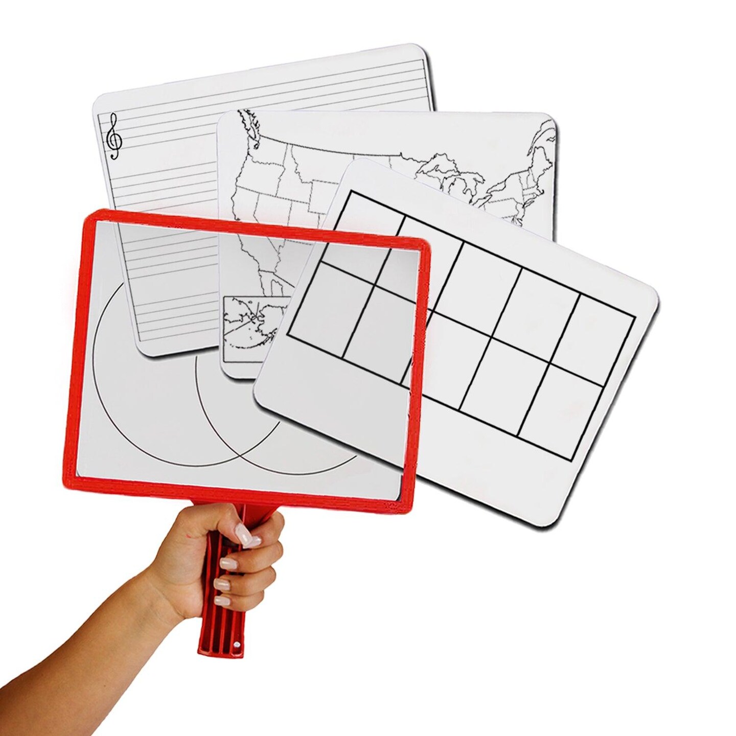 Customizable Handheld Whiteboards with Clear Dry Erase Sleeves &#x26; Markers, Class Set of 36