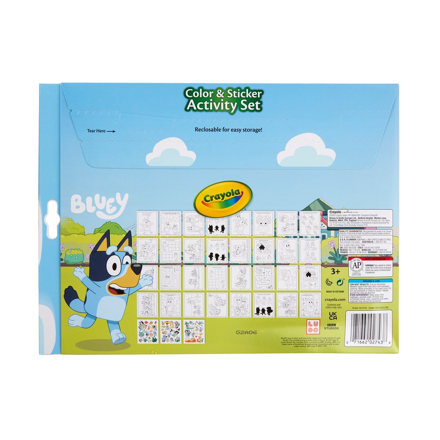 Color &#x26; Sticker Activity Set, Bluey, 3 Sets