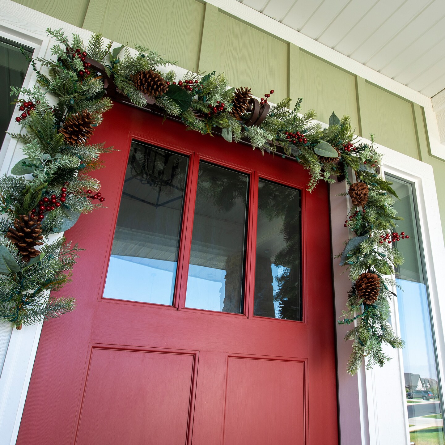 9 ft. Artificial Christmas Garland with Lights - Winter Frost