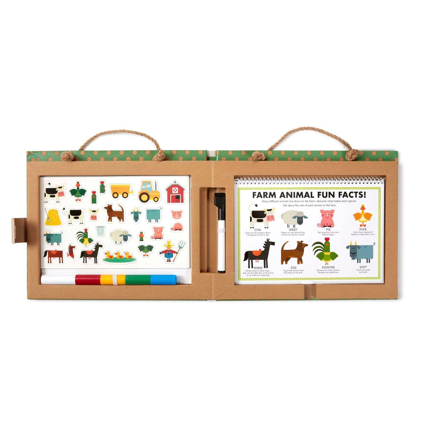 Natural Play: Play, Draw, Create Reusable Drawing &#x26; Magnet Kit - Farm