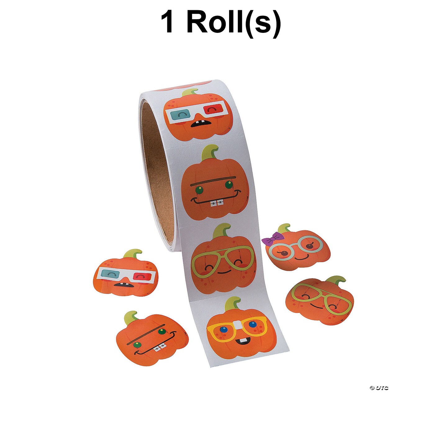 Nerdy Pumpkin Sticker Roll 100 Pc.
