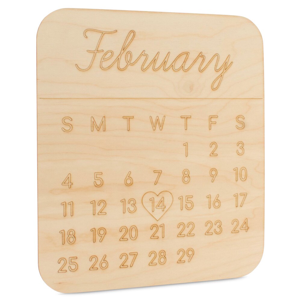 February Calendar Wood Cutout From 3&#x201D;-23&#x201D; Valentine Decor | Woodpeckers