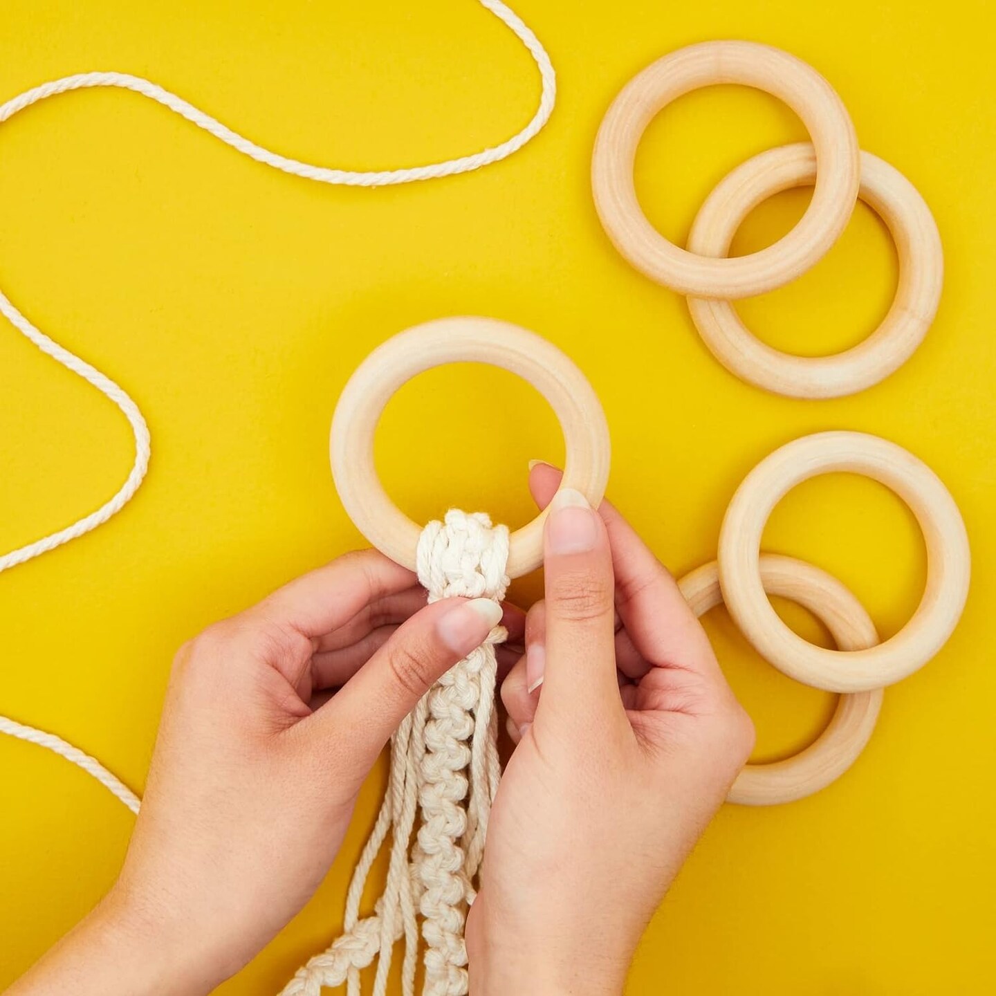 Wooden Rings For Crafts, Macrame, Crochet, Jewelry Making, Natural Unfinished 3 Inch Wood Rings (75Mm, 30 Pack)