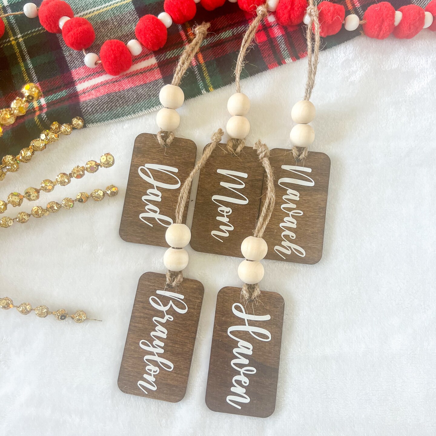 Personalized Wood Christmas Stocking Tags | MakerPlace by Michaels