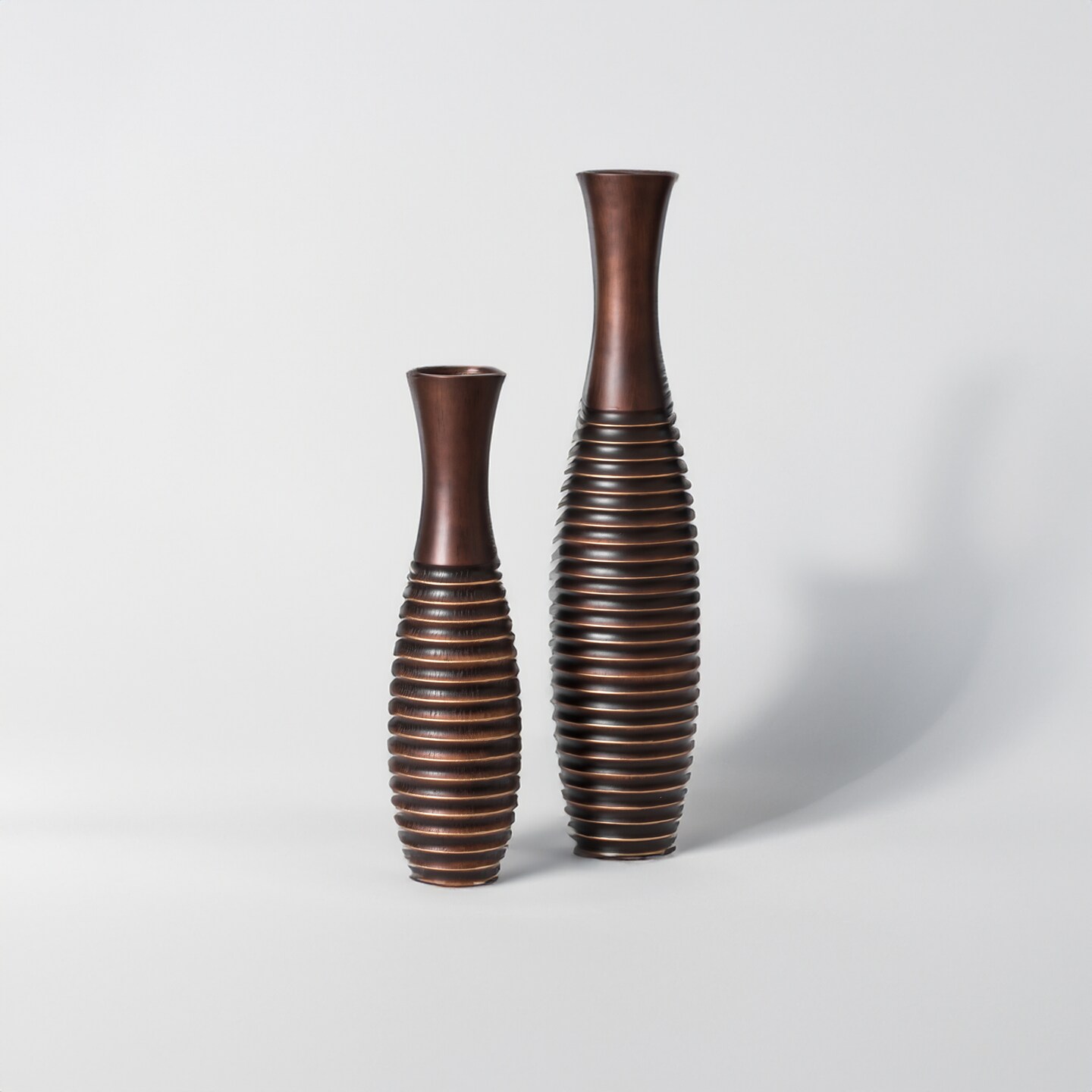 Elegant Decorative Tall Trumpet Shape Floor Vase in Brown - Modern Home D&#xE9;cor Accent, Sleek Tall Floor Vase for Living Room, Entryway, or Dining Room, Perfect for Dried Flowers or Silk Arrangements