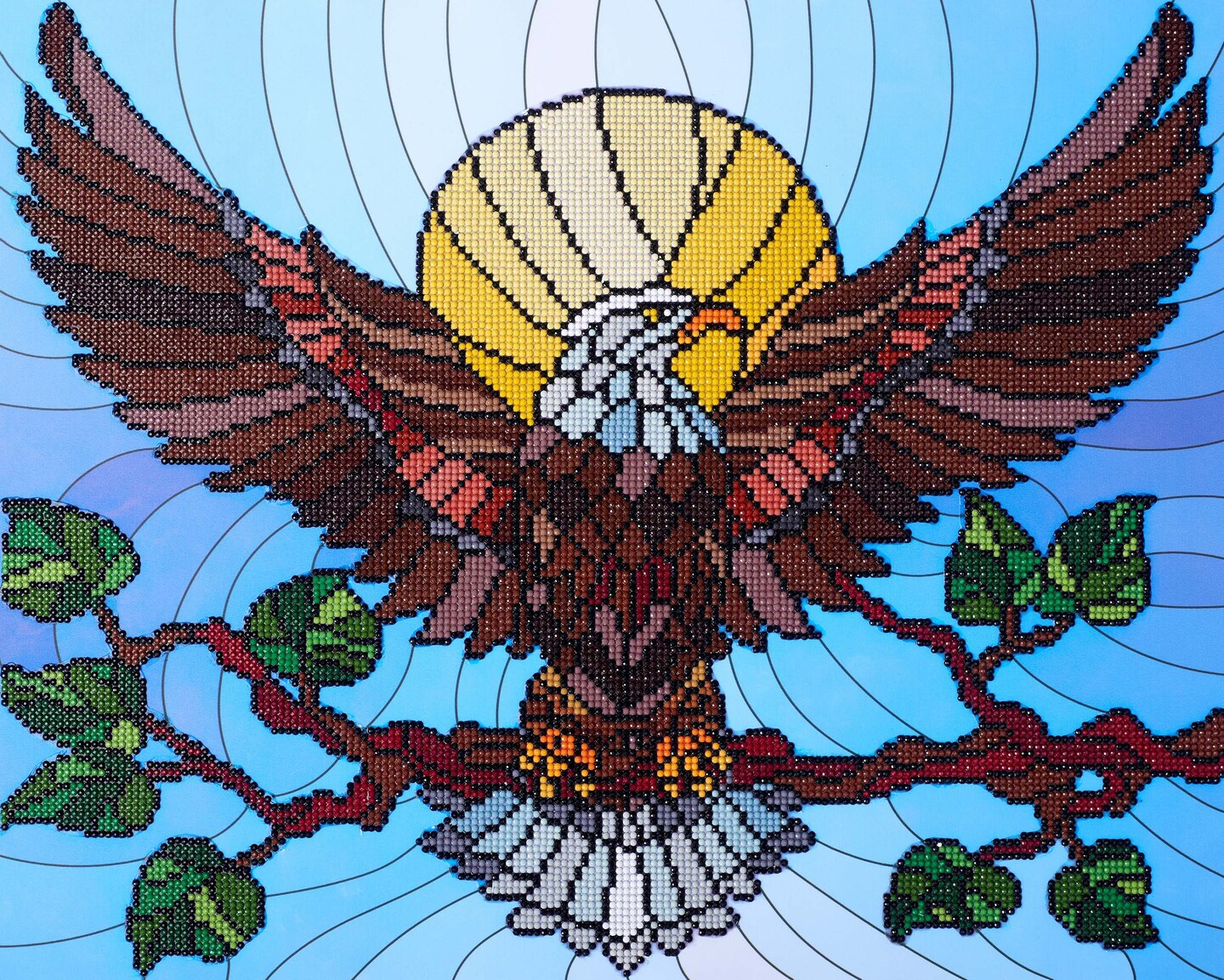 DIAMOND ART BY LEISURE ARTS Diamond Painting Kits For Adults 16&#x22;x20&#x22; Advanced Stain Glass Eagle, Full Drill, Diamond Art Kits, Dimond Art, Diamond Art for Adults, Diamond Art Kit