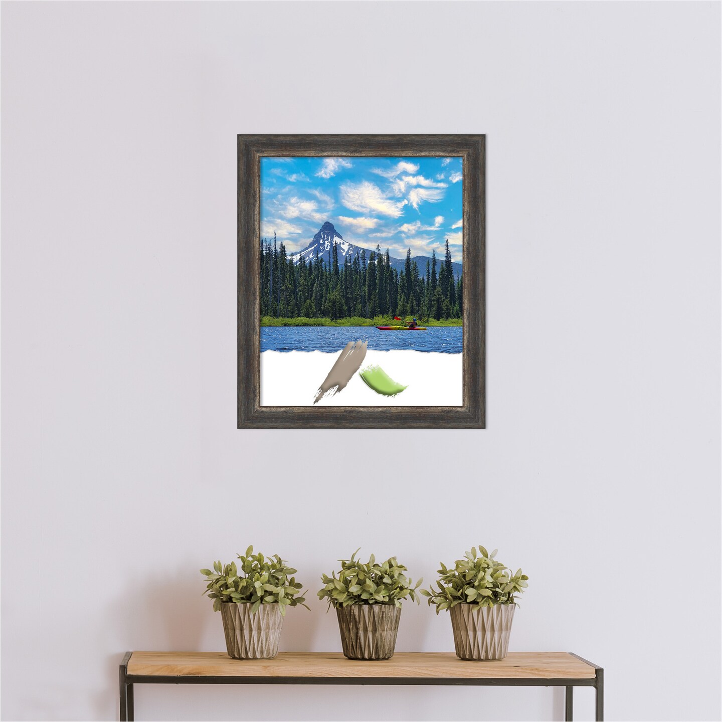 Amanti Art Bark Rustic Grey Picture Frame