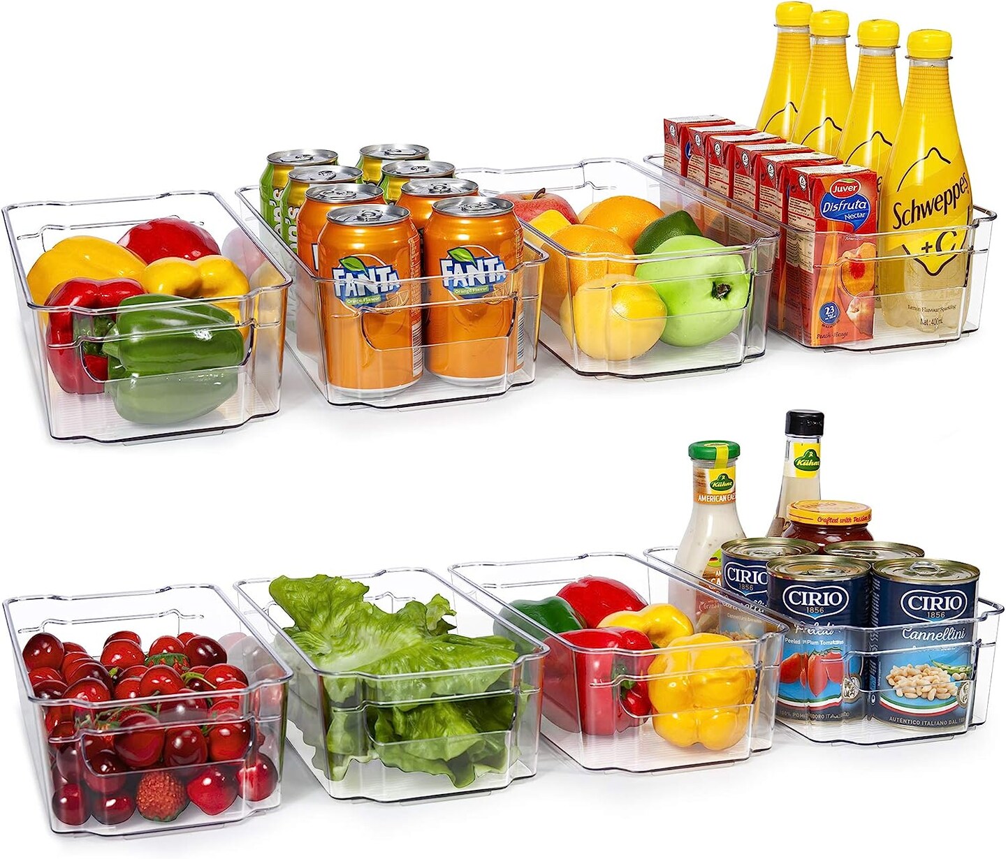 mDesign Plastic Storage Organizer Container Bin for Kitchen Organization in  Pantry, Cabinet, Countertop Fridge, Refrigerator, and Freezer - Hold Food