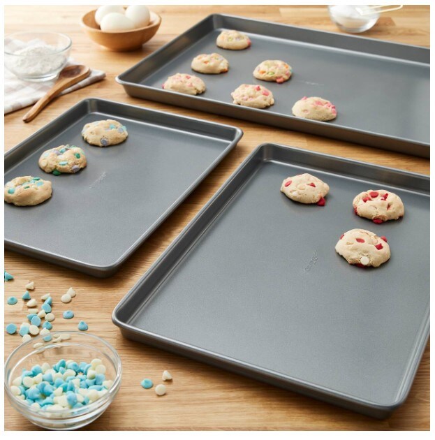 Nutrichef 17” Non Stick Cookie Sheet, Large Gray Commercial Grade