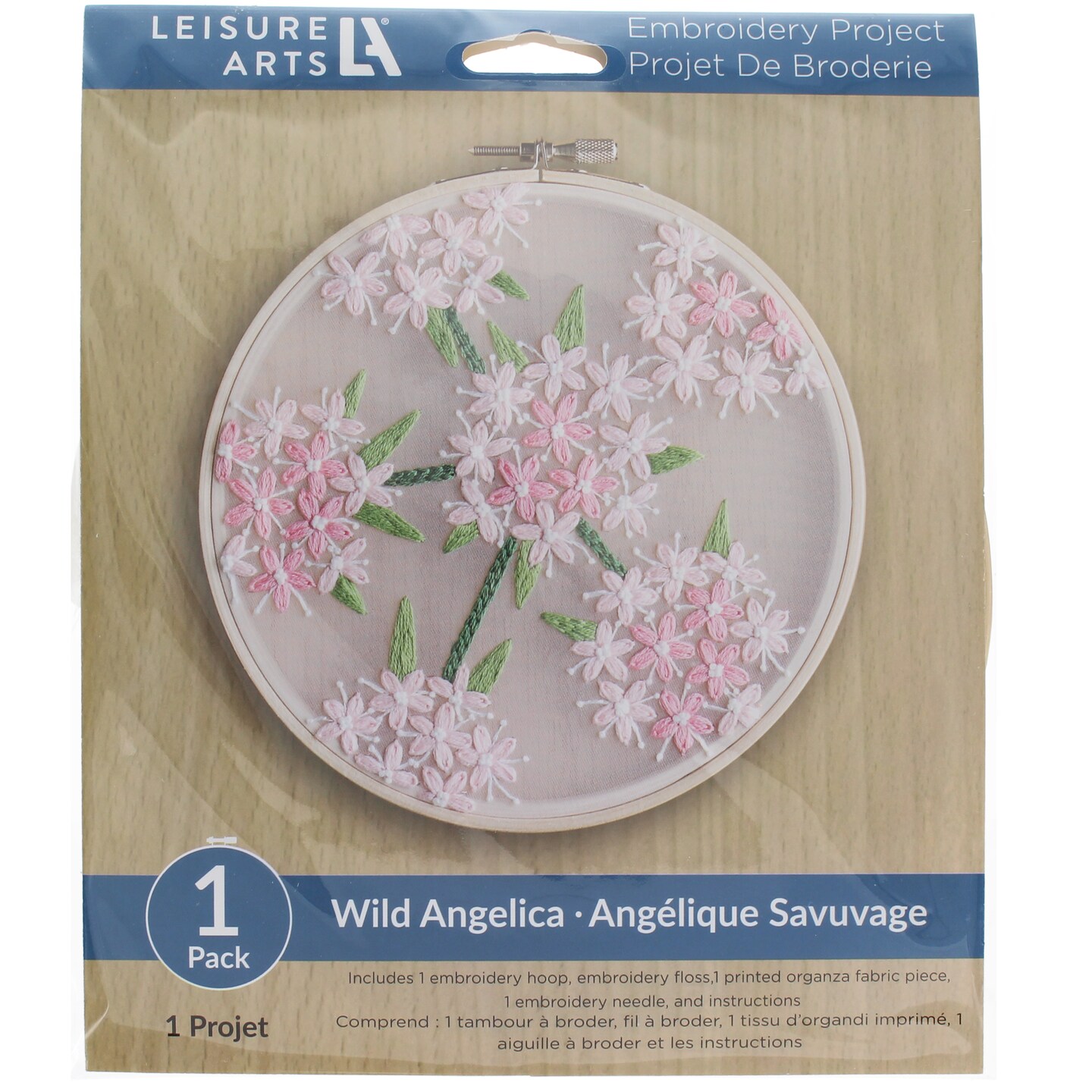 Leisure Arts Embroidery Kit 6&#x22; Wild Angelica - embroidery kit for beginners - embroidery kit for adults - cross stitch kits - cross stitch kits for beginners - embroidery patterns