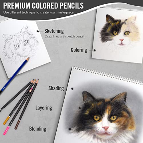 120-Color Colored Pencils, Premium Art Drawing Pencils for Adult Coloring Books, Soft Core, Coloring Pencils for Adults Beginners kids