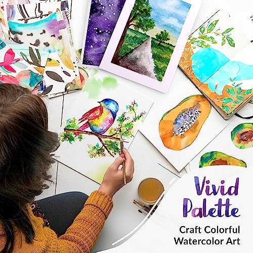 Funcils Watercolor Paint Set - 50 Travel Watercolors Set - Water Colors  Paint for Adult, Kids, Beginners, Professional Artists | Watercolor Palette