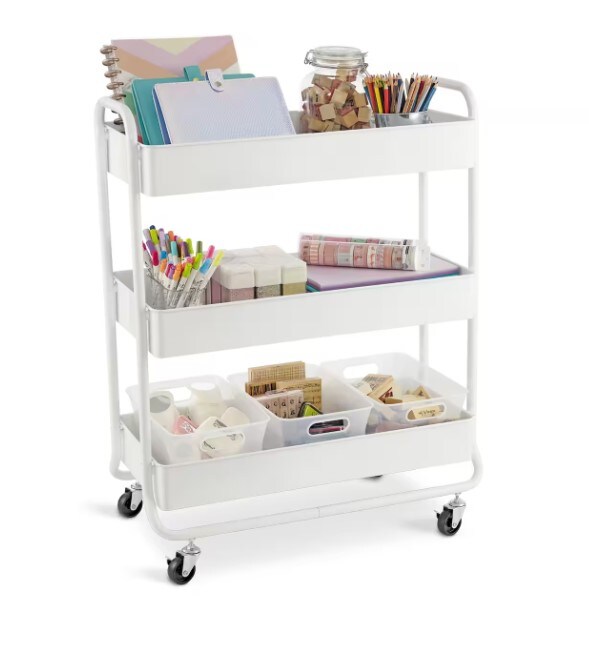 Multipurpose Utility Rolling Cart, Metal Durable Cart For Home and Office