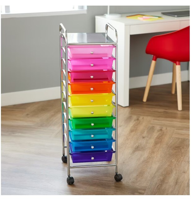 10-Drawer Multipurpose Mobile Rolling Utility Storage Organizer Cart