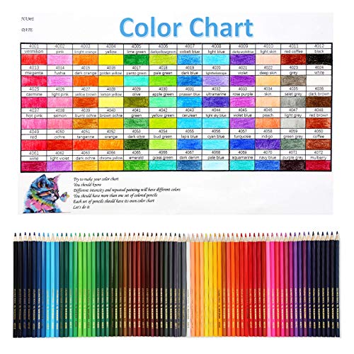 Colored Pencils 72 colors Artist Quality-Coloring Book Colored Pencil Set for adults and Children