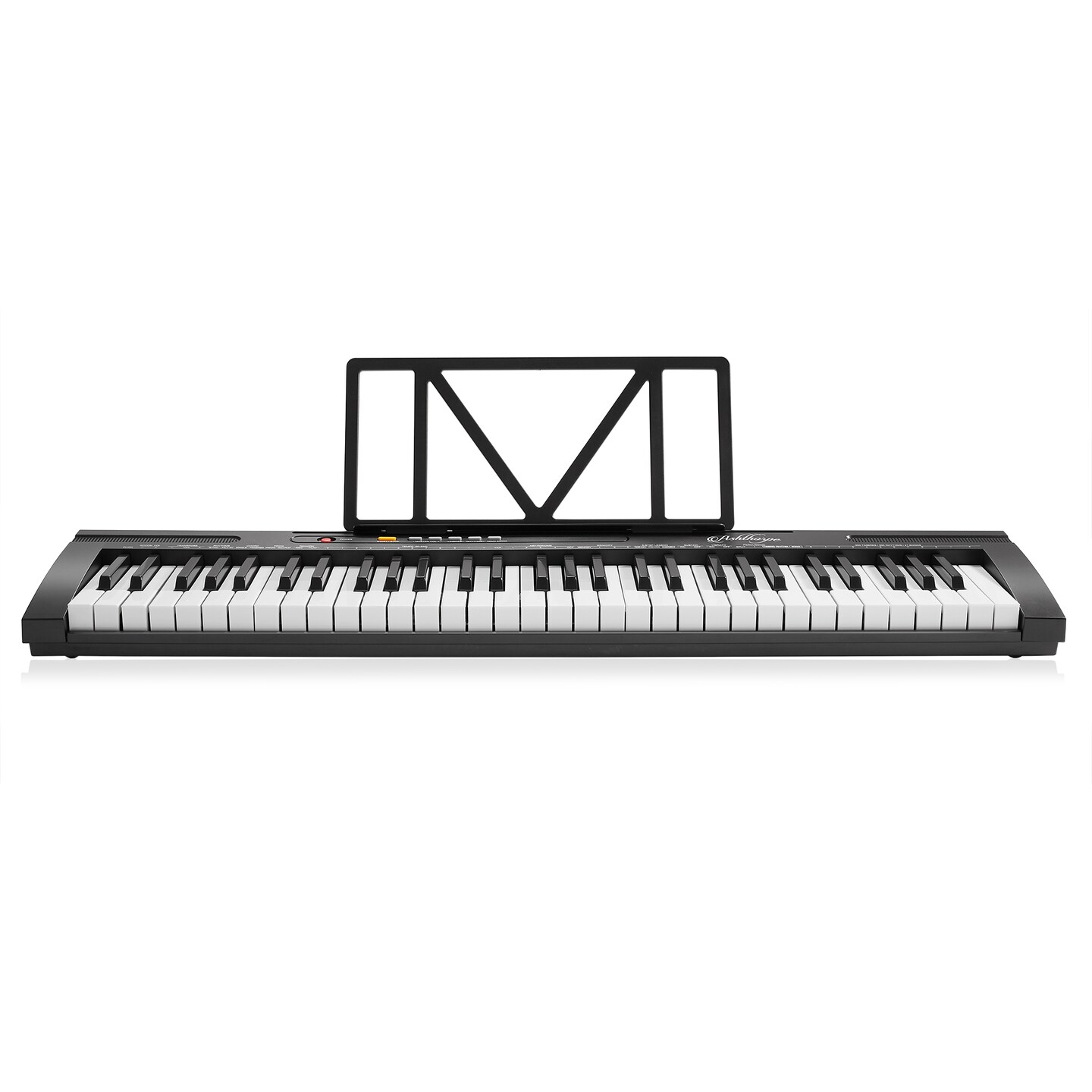 Ashthorpe 61-Key Digital Electronic Keyboard Piano for Beginners, Includes Stand, Bench, Headphones, Mic and Keynote Stickers