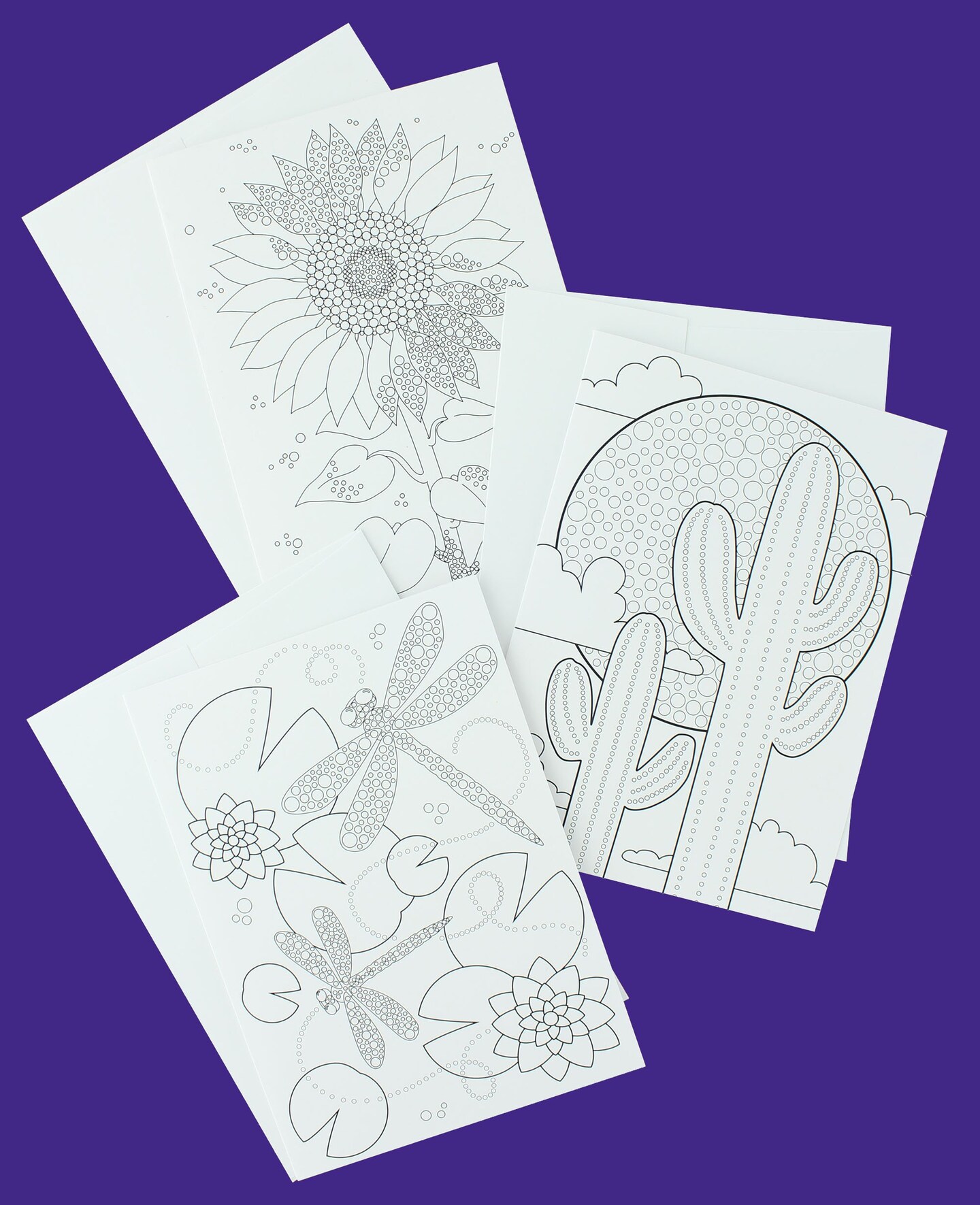 Leisure Arts Crafting Dot Art Card and Envelope 5x7 - 24 piece Botancal