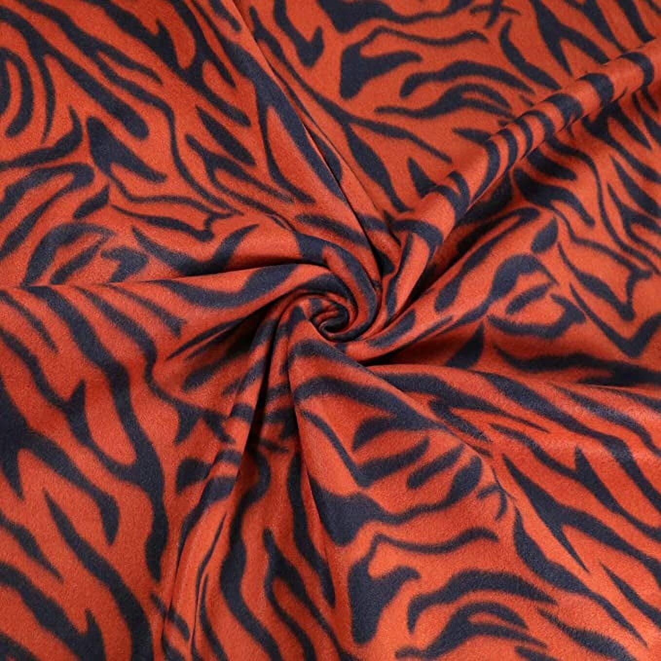 FabricLA Fleece Fabric by The Yard 1 Yard 36&#x22;X60&#x22; Inch Wide Polar Fleece Soft, Blanket, Anti-Pill Throw, Poncho, Pillow Cover, PJ Pants, Booties, Eye Mask&#x26;nbsp;- Tiger Rust
