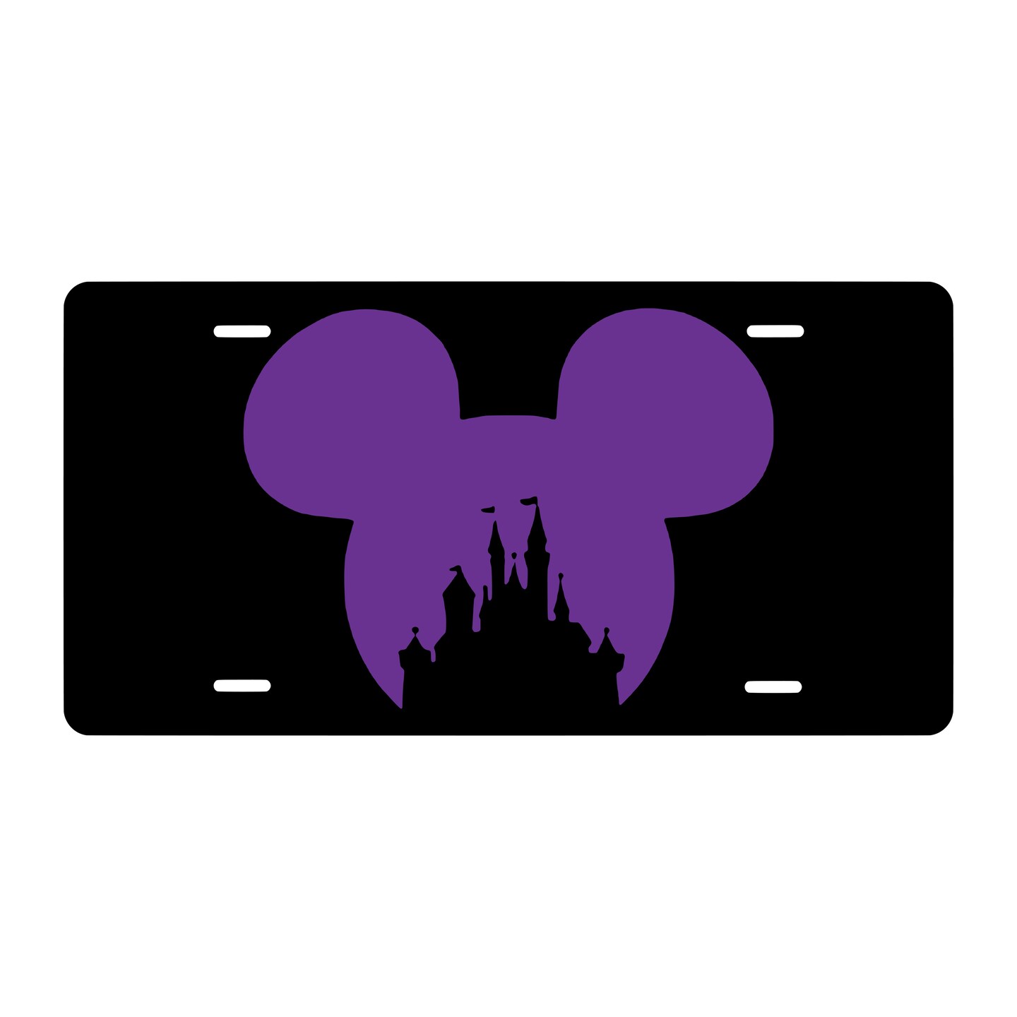 Disney Castle Silhouette in Mickey Ears Vanity License Plate | Decorative Auto Tag | Wall Decor | Sign | Room Art | Man Cave | She Shed | product 3