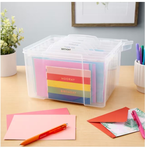 Greeting Card & Craft Keeper Organized Plastic Storage, Waterproof