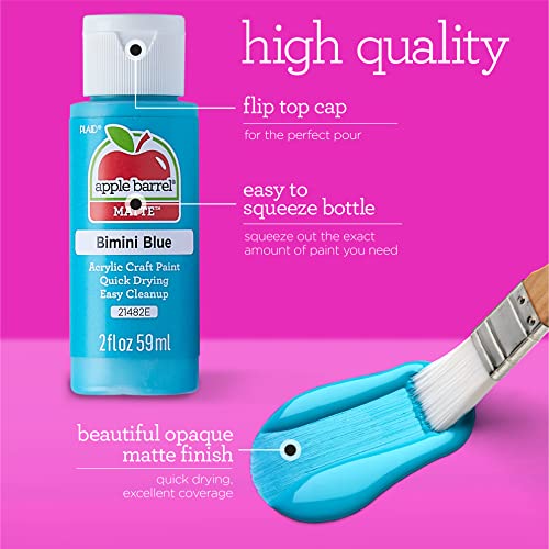 Apple Barrel Acrylic Paint Set, PROMOTCK 18 (2 fl oz/59 ml) Assorted Matte Finish Colors For Painting, Drawing & Art Supplies, DIY Arts And Crafts Acrylic Paint For Kids And Adults,36 Fl Oz(Pack of 1)