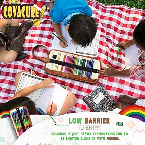 Covacure Colored Pencils Set for Adult and Kids - Covacure Premier Color Pencil Set with 36 Colouring Pencils Sharpener and Canvas Pencil