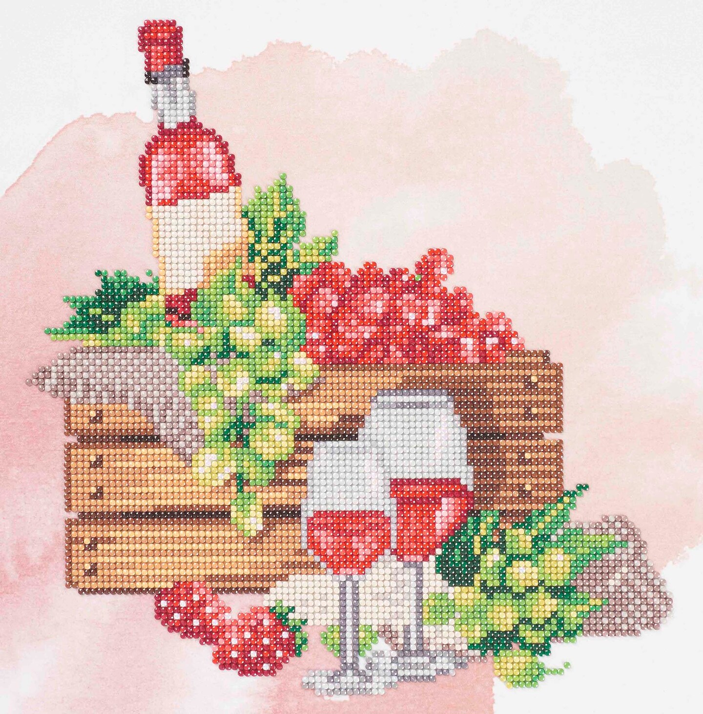 DIAMOND ART BY LEISURE ARTS Sparkle Wine Crate, 12"x12", Intermediate Diamond Painting Kits for Adults, Diamond Art for Adults, Diamond Art Kit, Diamond Art Painting