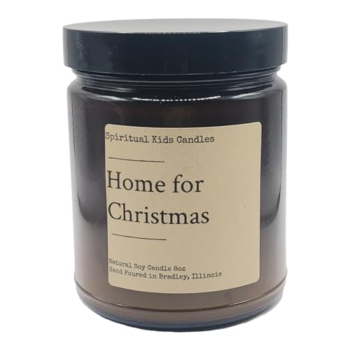 Home for Christmas Soy Candle 8oz 35-40 Hours Hand Poured with All Natural Soy wax and Fragrant/Essential Oils! | Woodsy Candle | Christmas Candle