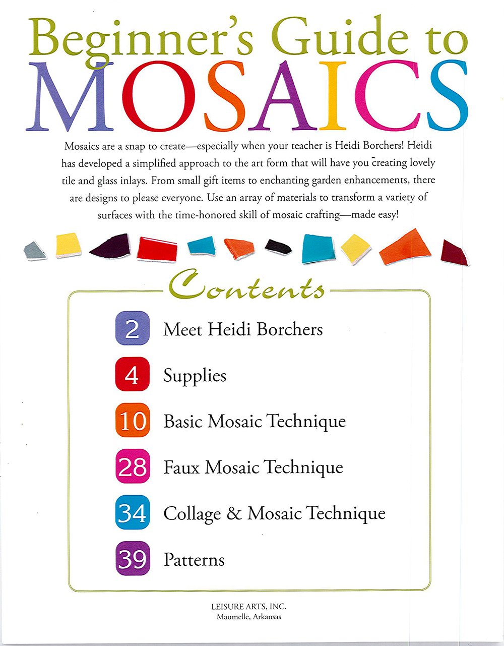 Leisure Arts Beginner&#x27;s Guide To Mosaics Book