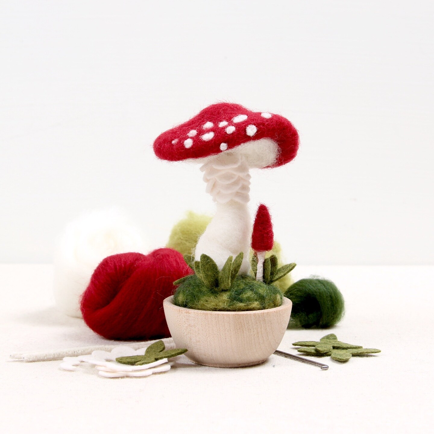 Mushroom Needle Felting Kit, Crimson Toadstool
