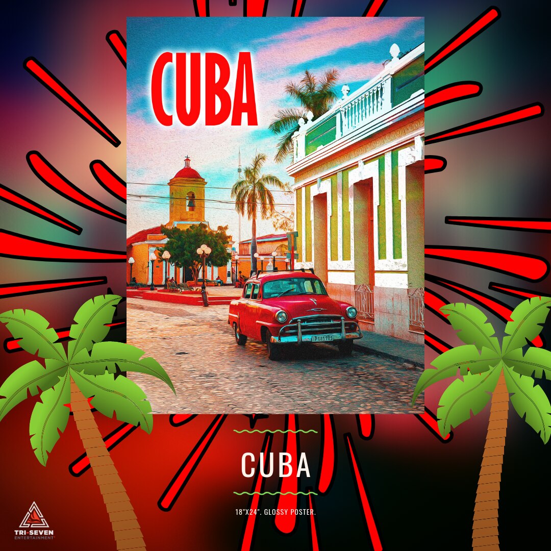 Cuba Poster Wall Art Print, 18&#x22;x24&#x22;, Unframed
