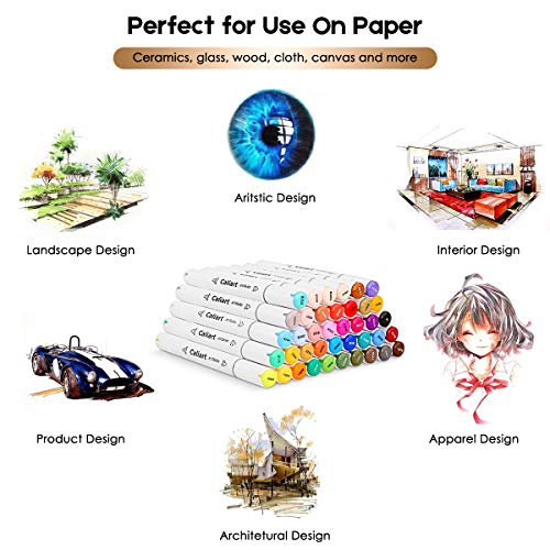 41 Colors Dual Tip Art Markers Permanent Alcohol Based Markers Colored Artist Drawing Marker Pens Highlighters With Case for Coloring Animation Illustration Painting Card Making Underlining