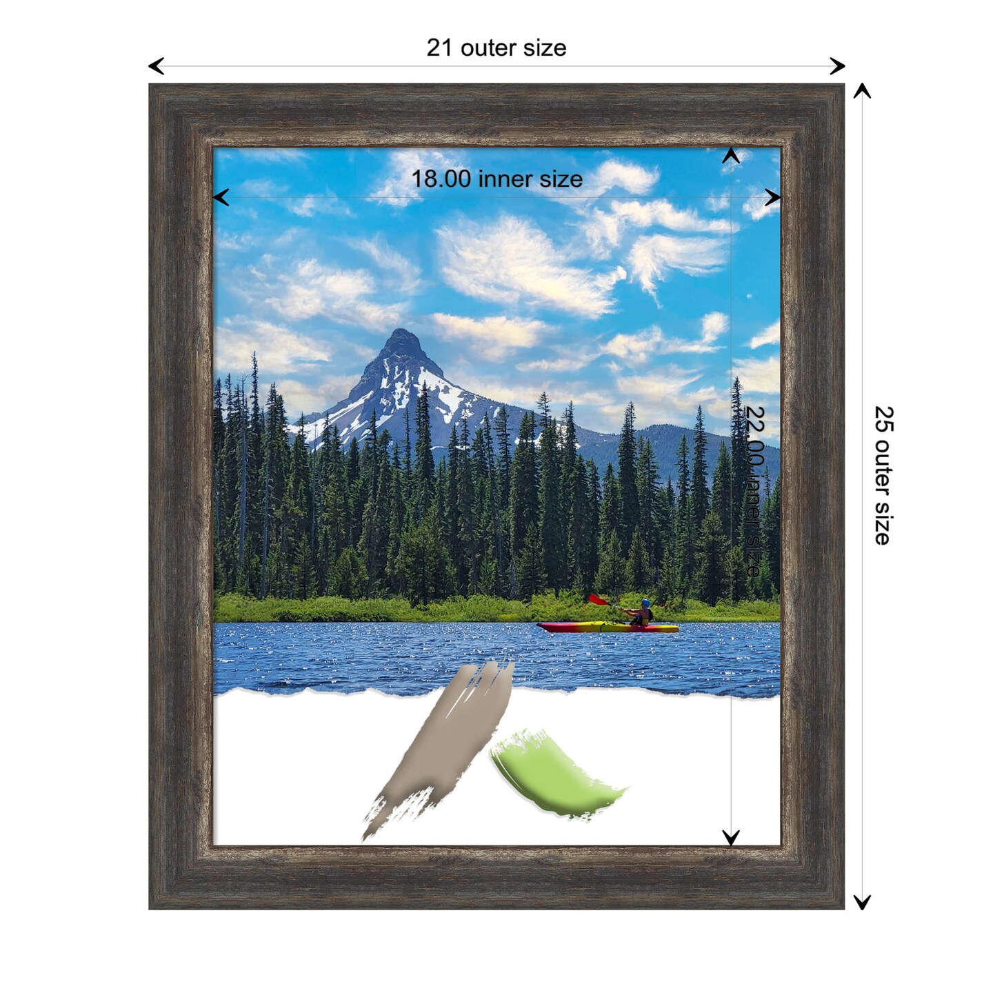 Amanti Art Bark Rustic Grey Picture Frame