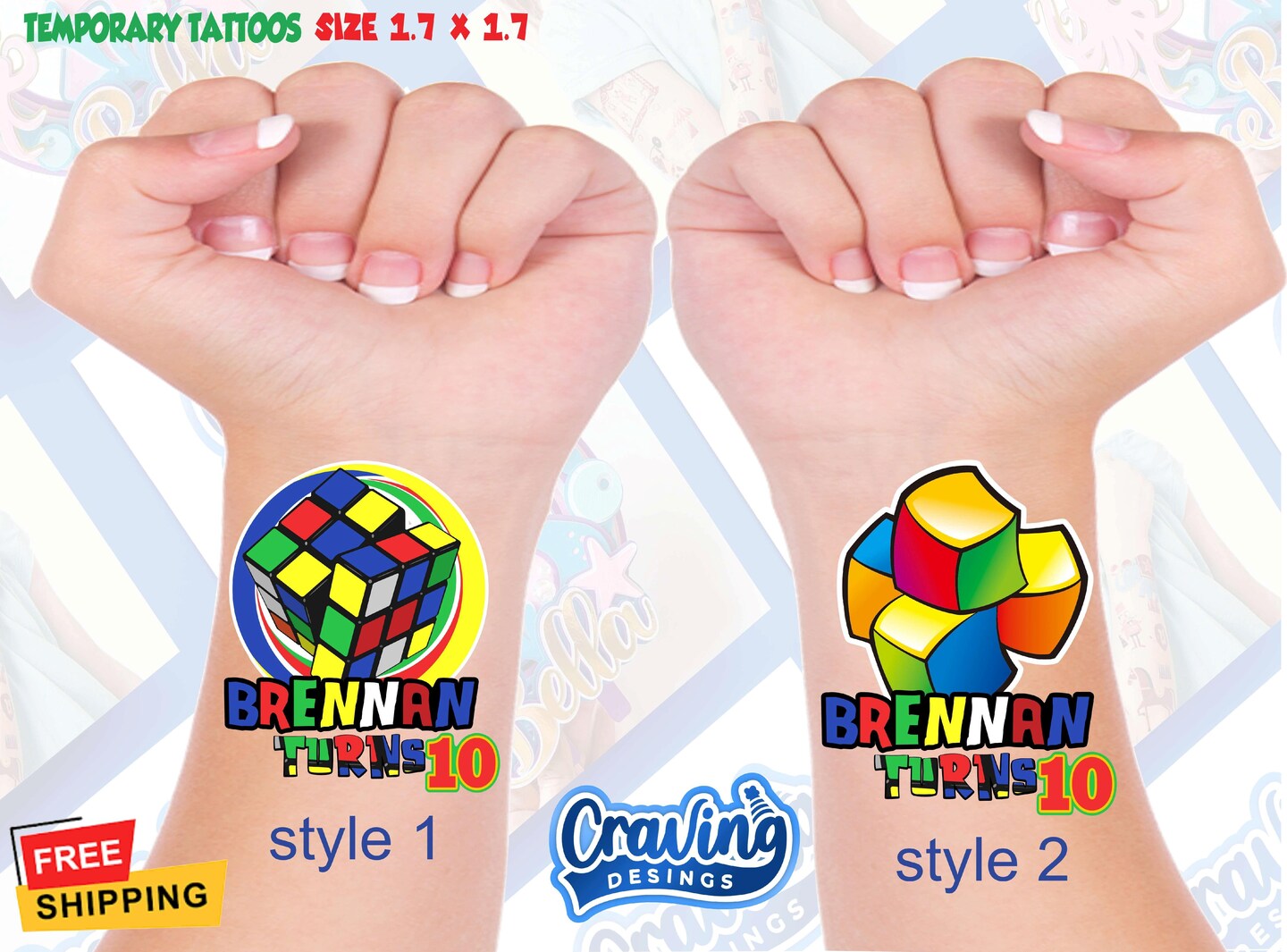 Rubik's Cube, Rubik's Cube temporary tattoos, temporary tattoos