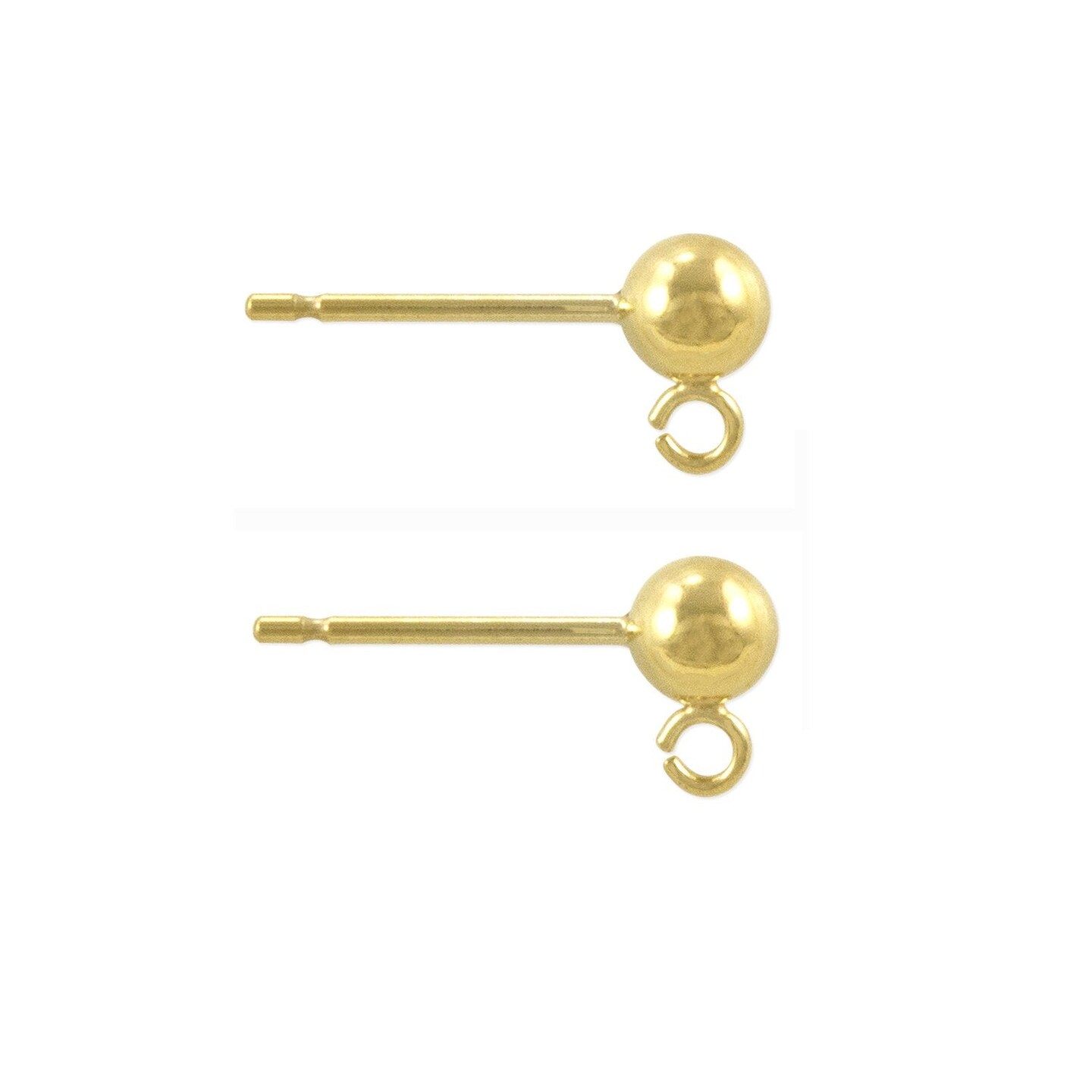 JewelrySupply Gold Filled 4mm Ball Post Earrings (1 Pair of Gold Filled Earrings)