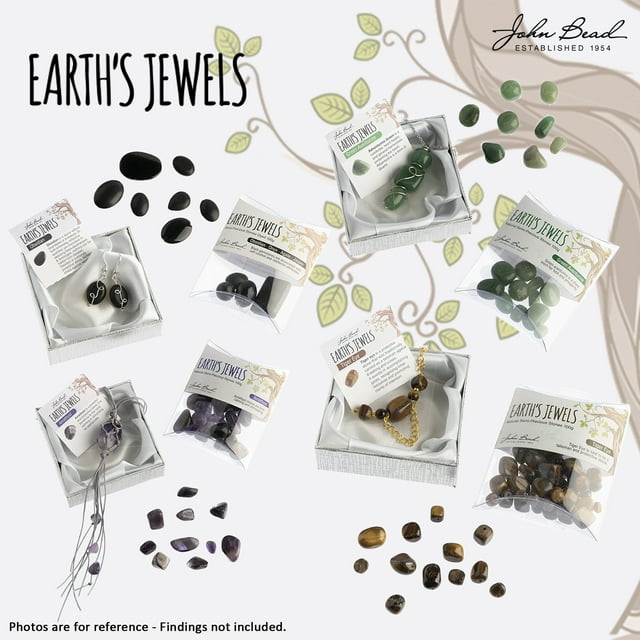 Earth's Jewels Turquoise Green & Black Natural Stone Bead Assortment