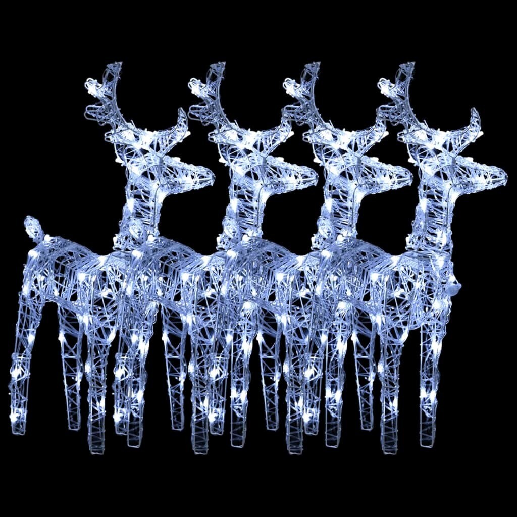 4 pcs Christmas Reindeers  Blue 160 LEDs Acrylic