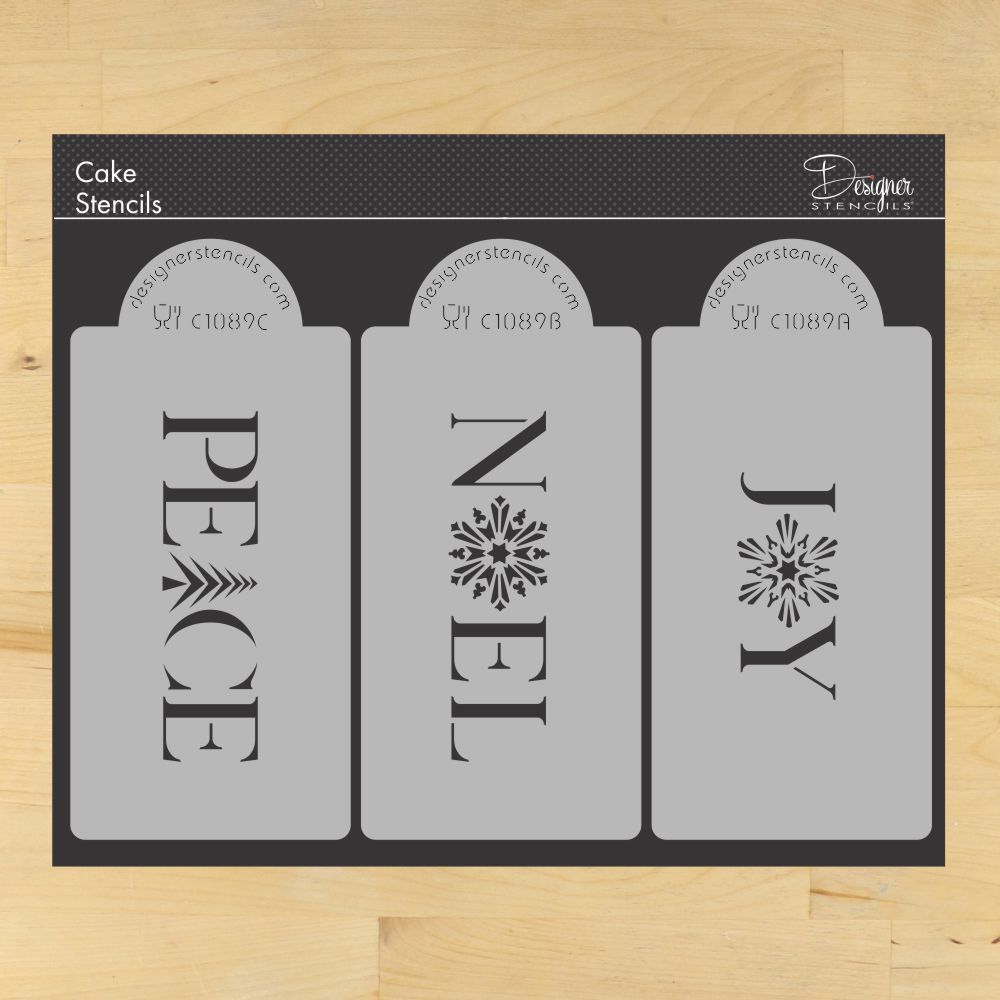 Joy, Noel, Peace Horizontal Cookie Stencil Set | C1089 by Designer ...