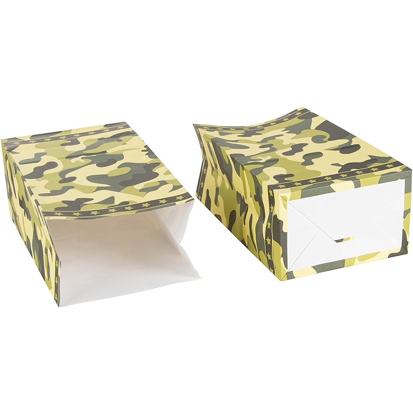 Party Treat Bags - 36-Pack Gift Bags, Camo Party Supplies, Paper Favor Bags, Goodie Bags for Kids, Camouflage Design, 5.2 x 8.7 x 3.3 Inches
